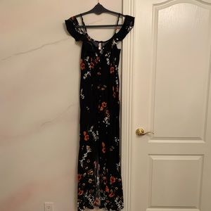 Long Black Floral Dress